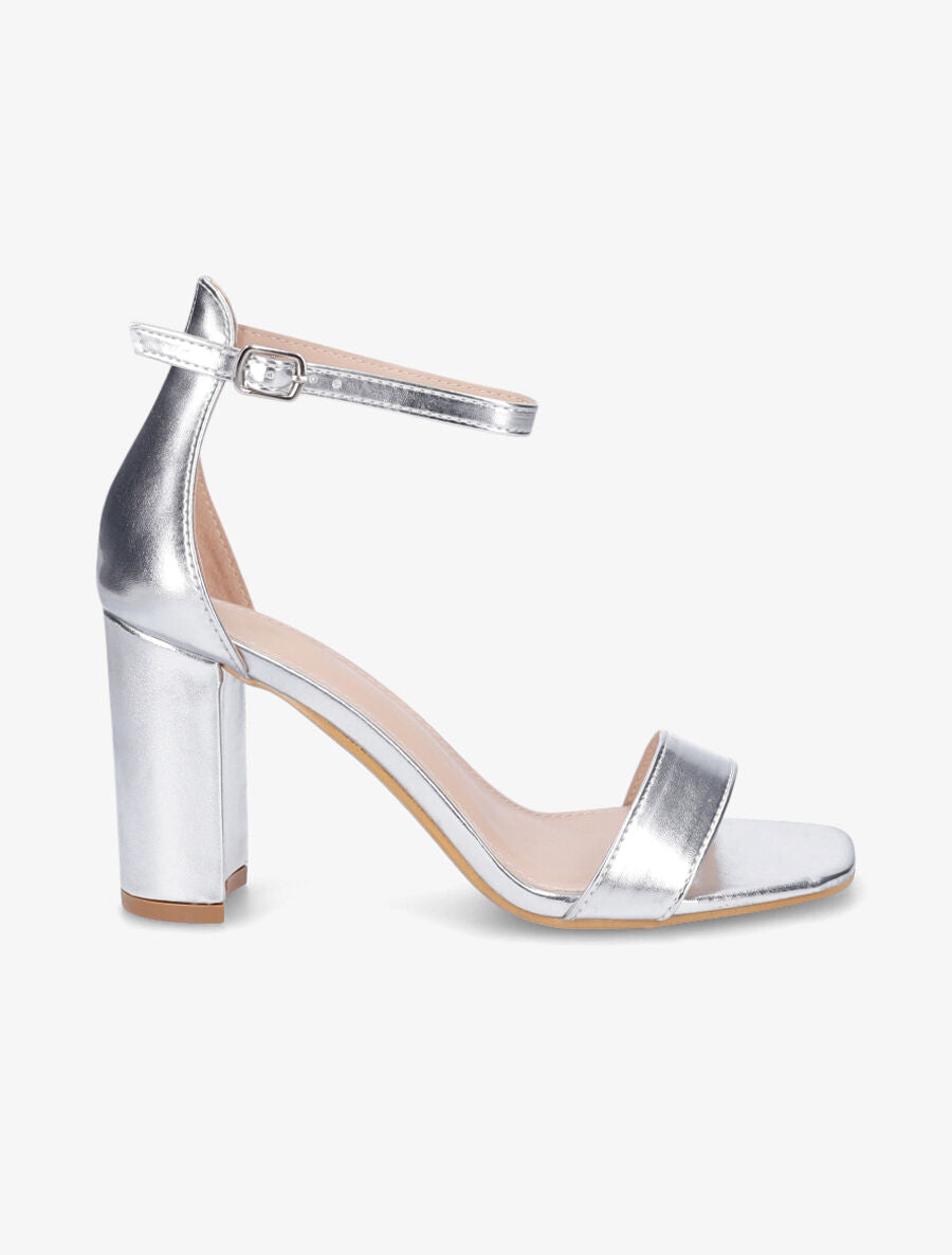 Sandales minimalistes à talon - Argent - 1
