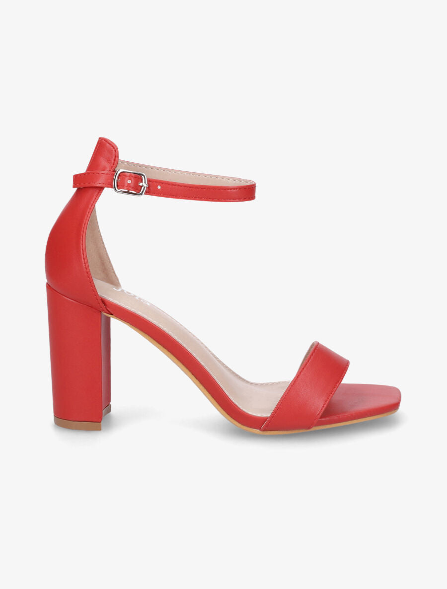 Sandales minimalistes à talon - Rouge - 5