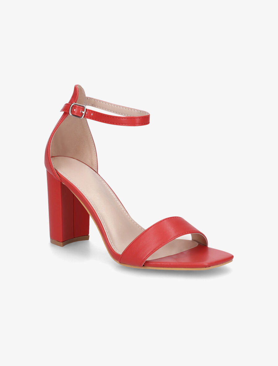Sandales minimalistes à talon - Rouge - 2