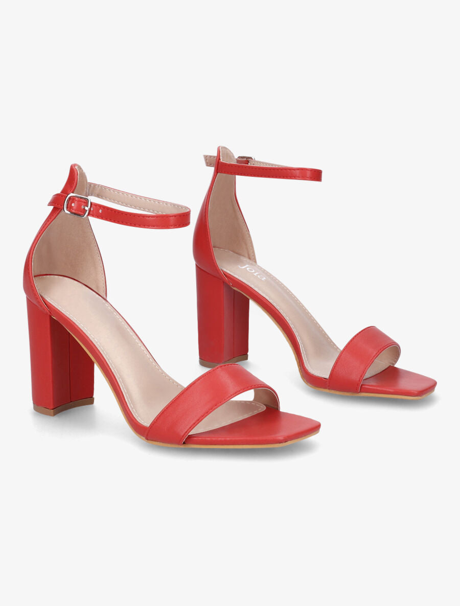 Sandales minimalistes à talon - Rouge - 4
