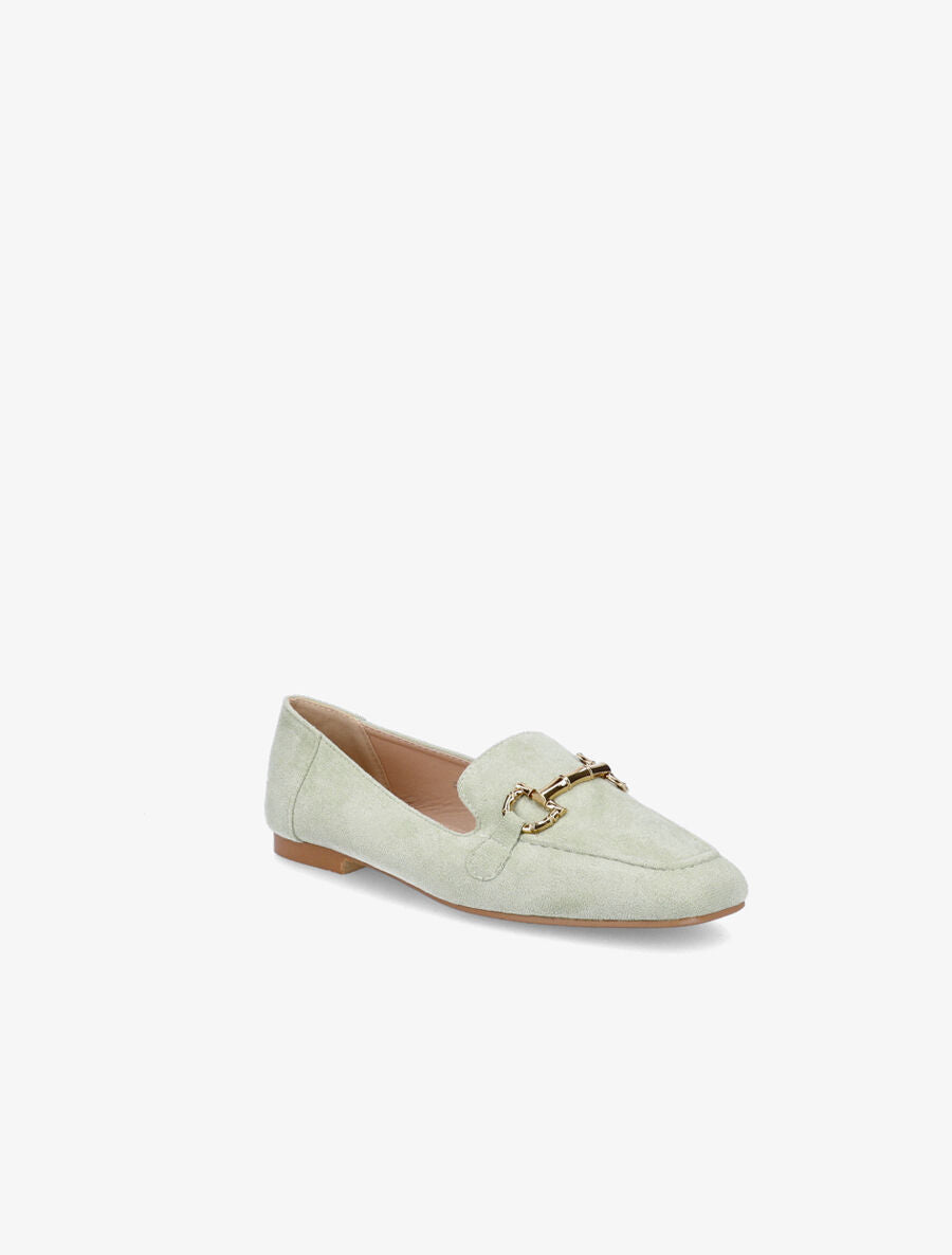 Mocassins à boucle en suédine - Vert amande - 2