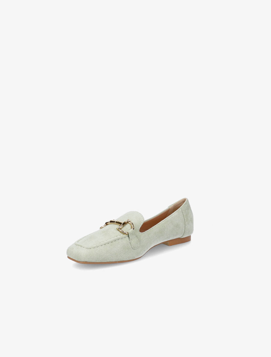 Mocassins à boucle en suédine - Vert amande - 3