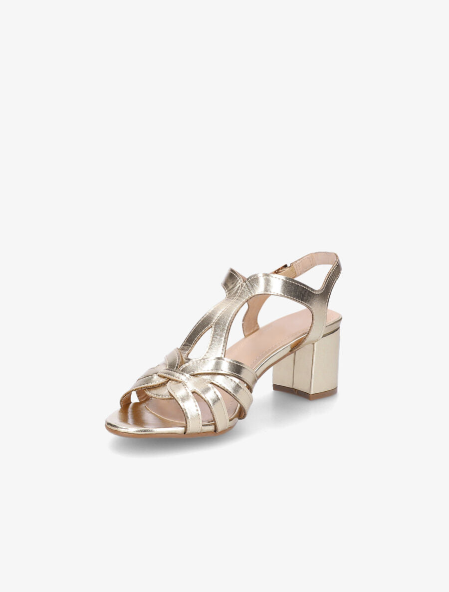 Sandales en simili à brides fantaisies - Or - 3