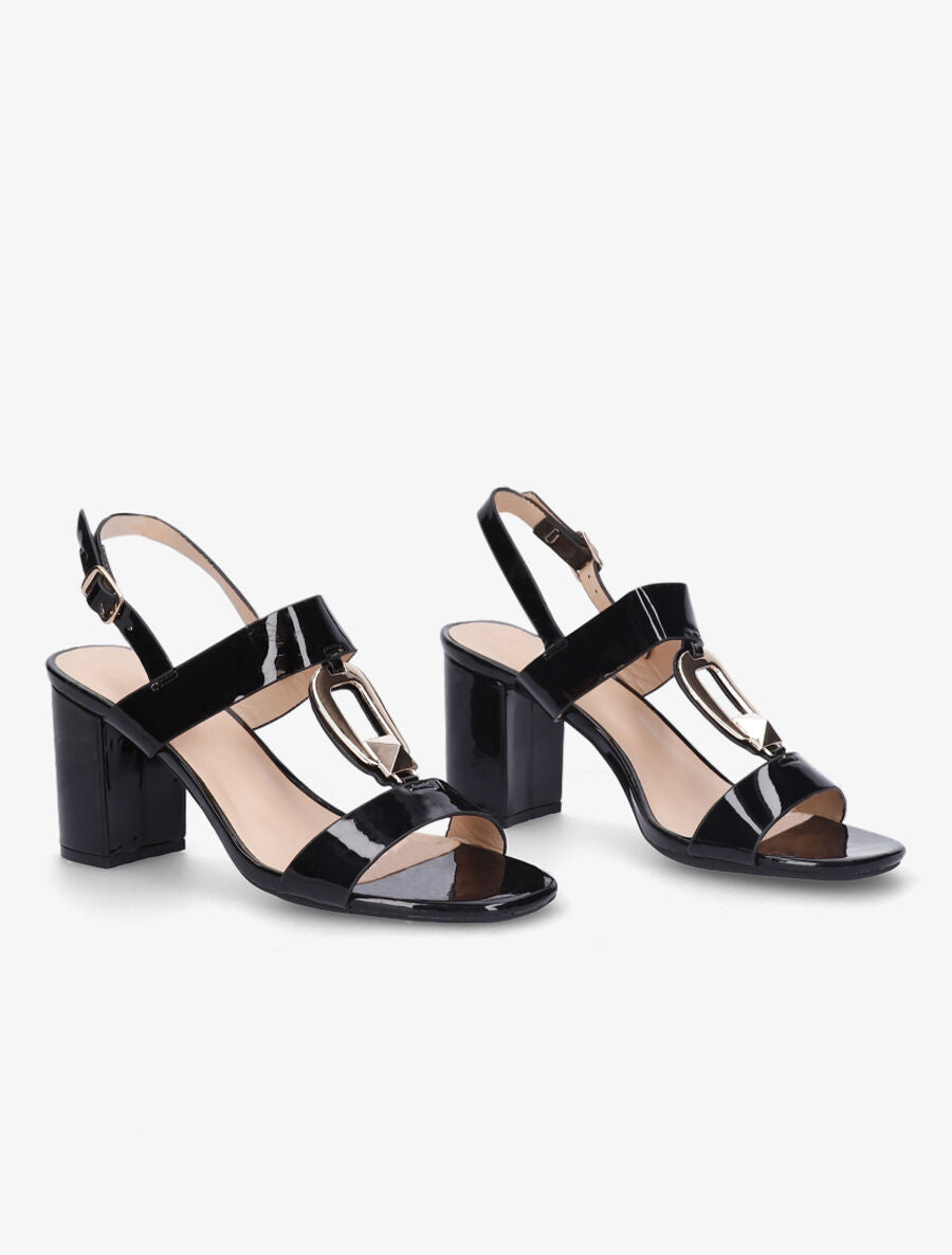 Sandales vernies à talon - Noir - 4