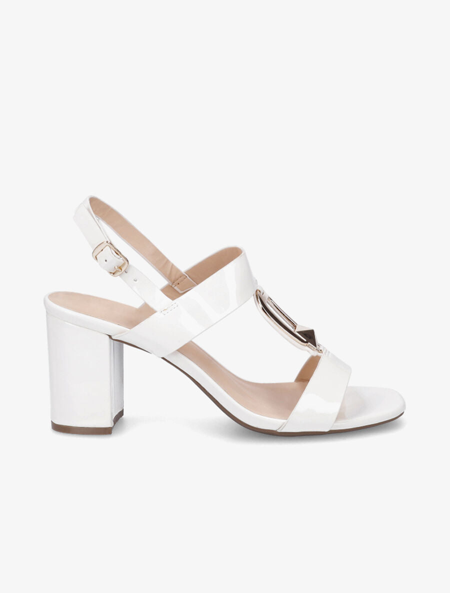 Sandales vernies à talon - Blanc - 5