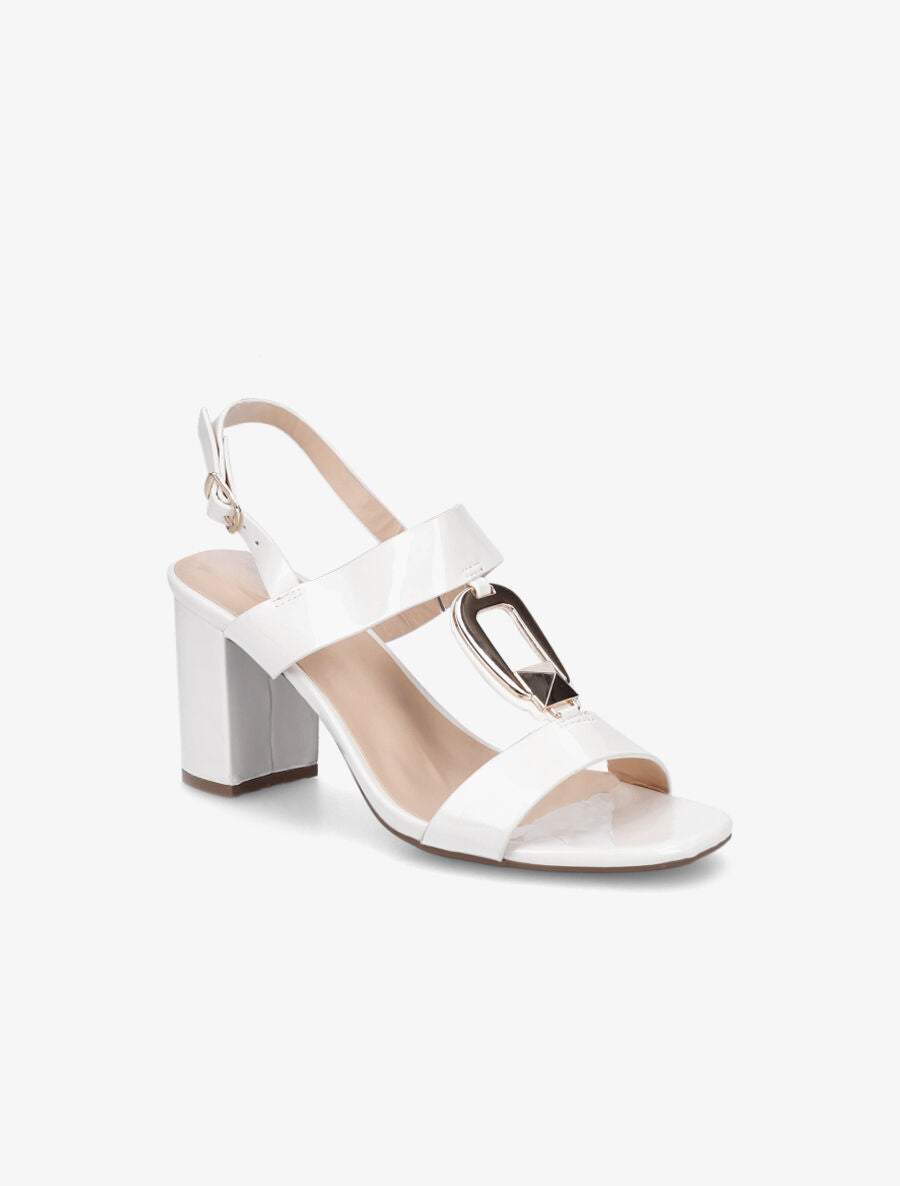 Sandales vernies à talon - Blanc - 2