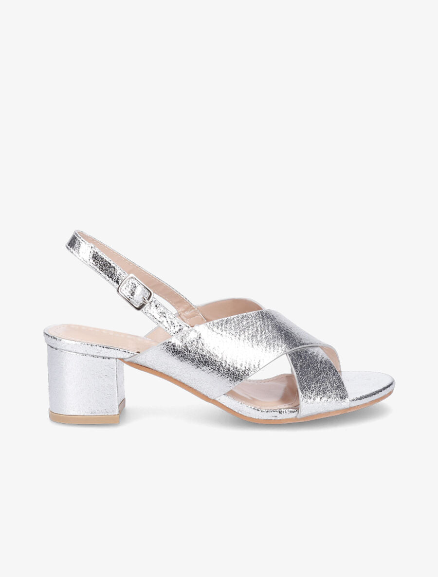 Sandales à brides croisées - Argent - 5