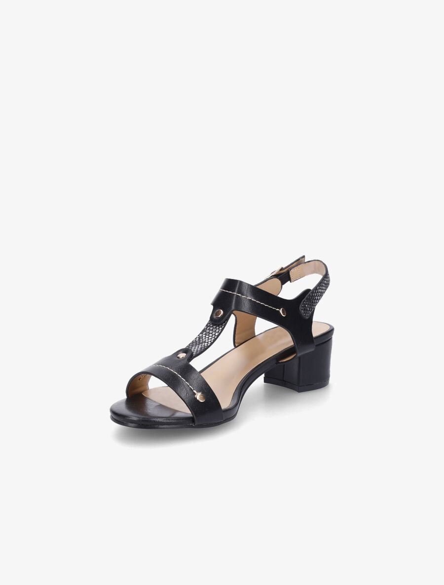 Sandales mi-hautes bride python - Noir - 3