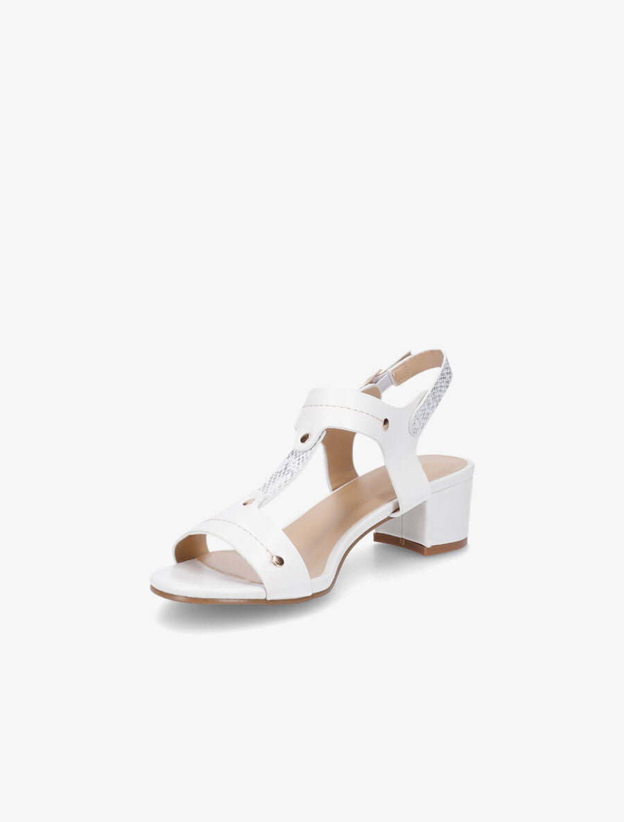 Sandales mi-hautes bride python - Blanc - 3
