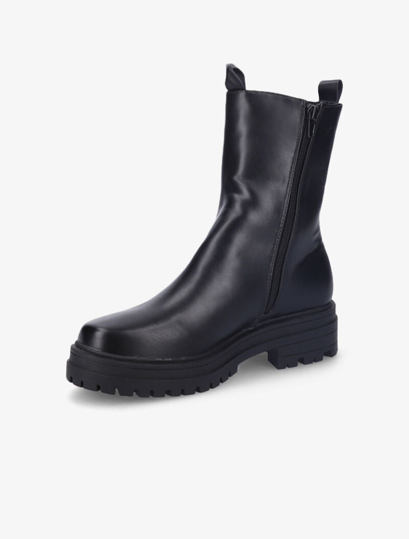 Bottines à plateforme et semelle crantés stylisés - Noir - 4