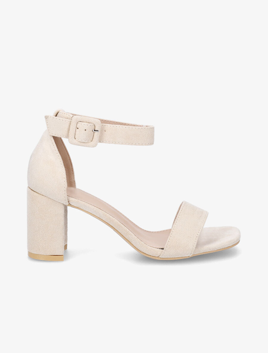 Sandales à bride en suédine - Beige - 5