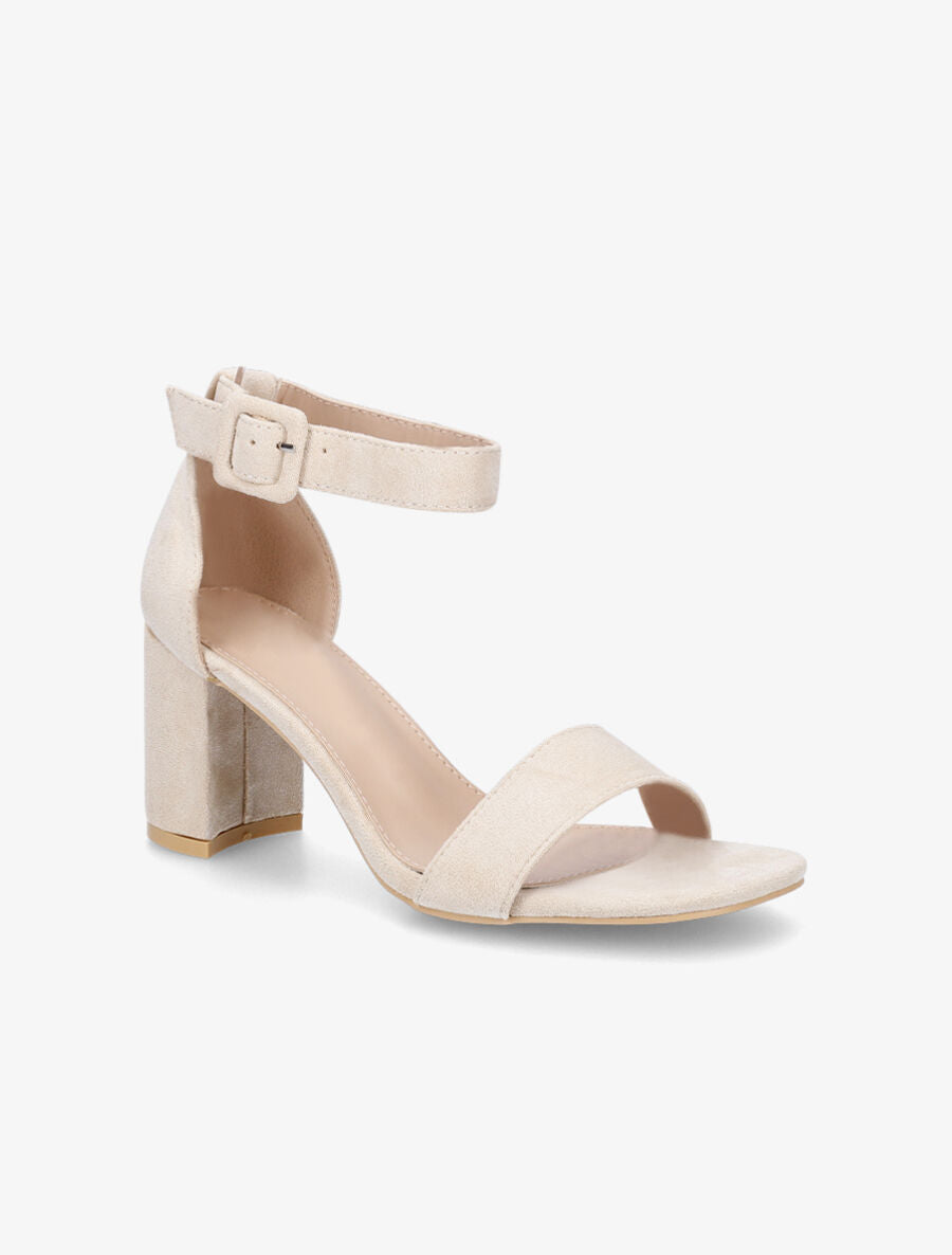 Sandales à bride en suédine - Beige - 2