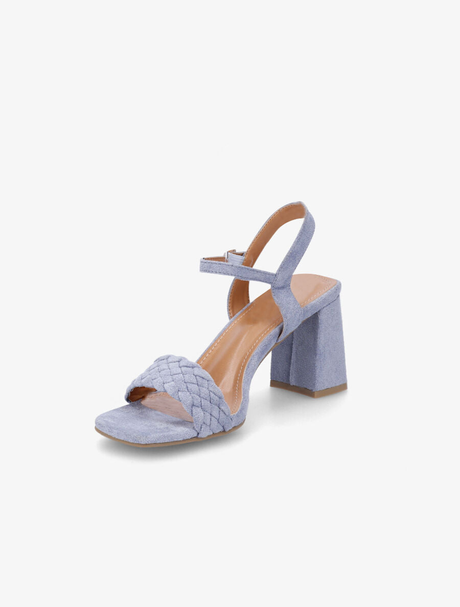 Sandales en suédine classique à bride tressée - Bleu clair - 3