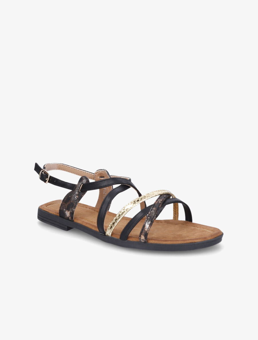 Nu-pieds entrelacés et irisés - Noir - 2