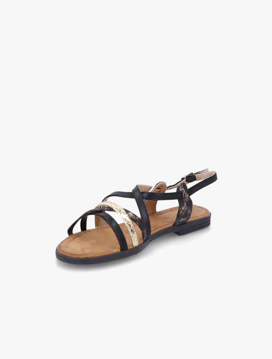 Nu-pieds entrelacés et irisés - Noir - 3