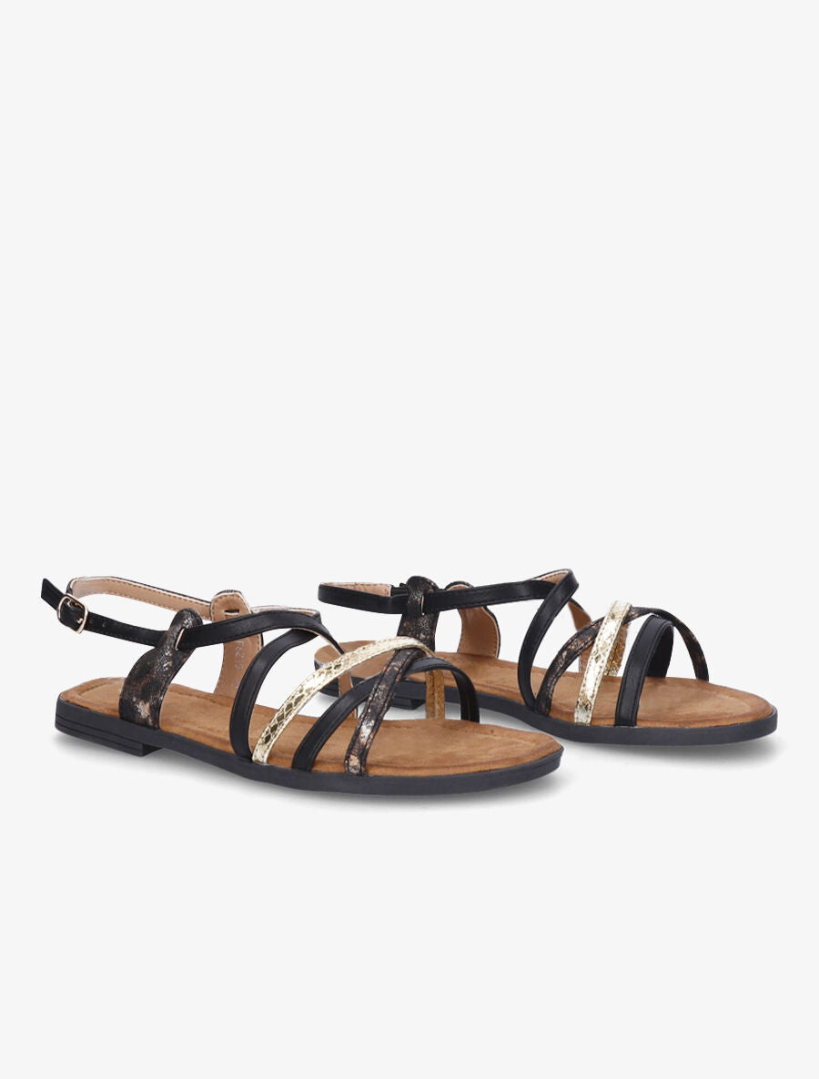 Nu-pieds entrelacés et irisés - Noir - 4