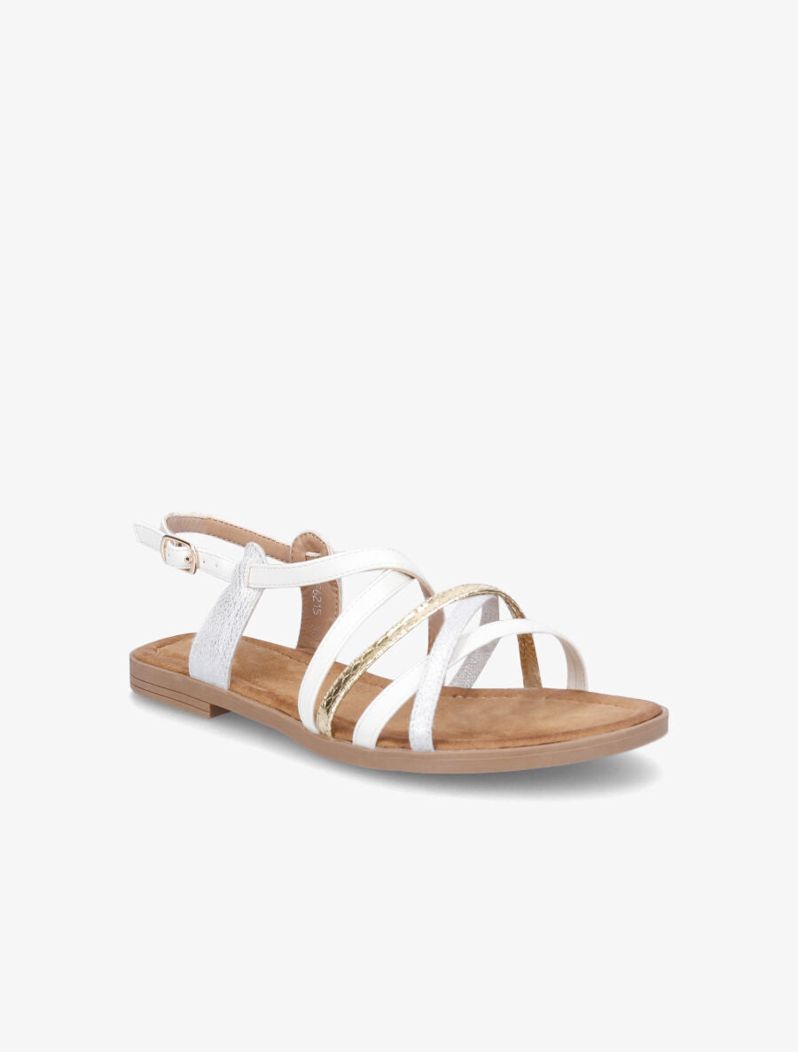Nu-pieds entrelacés et irisés - Blanc - 2