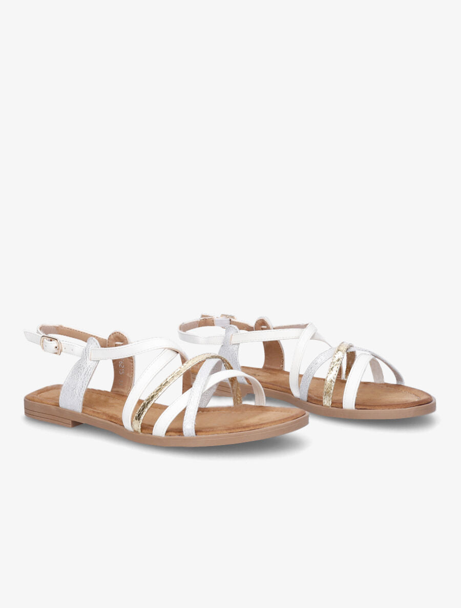 Nu-pieds entrelacés et irisés - Blanc - 4