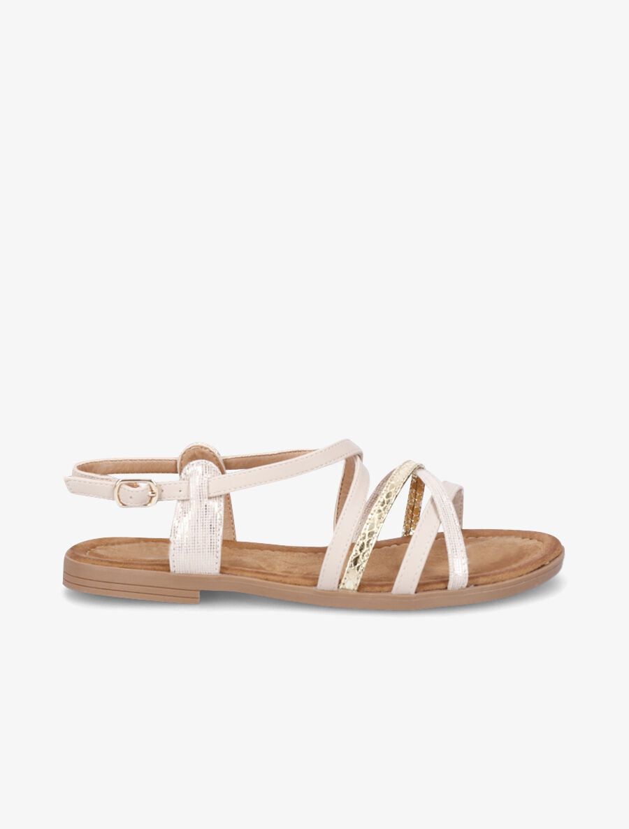 Nu-pieds entrelacés et irisés - Beige - 1