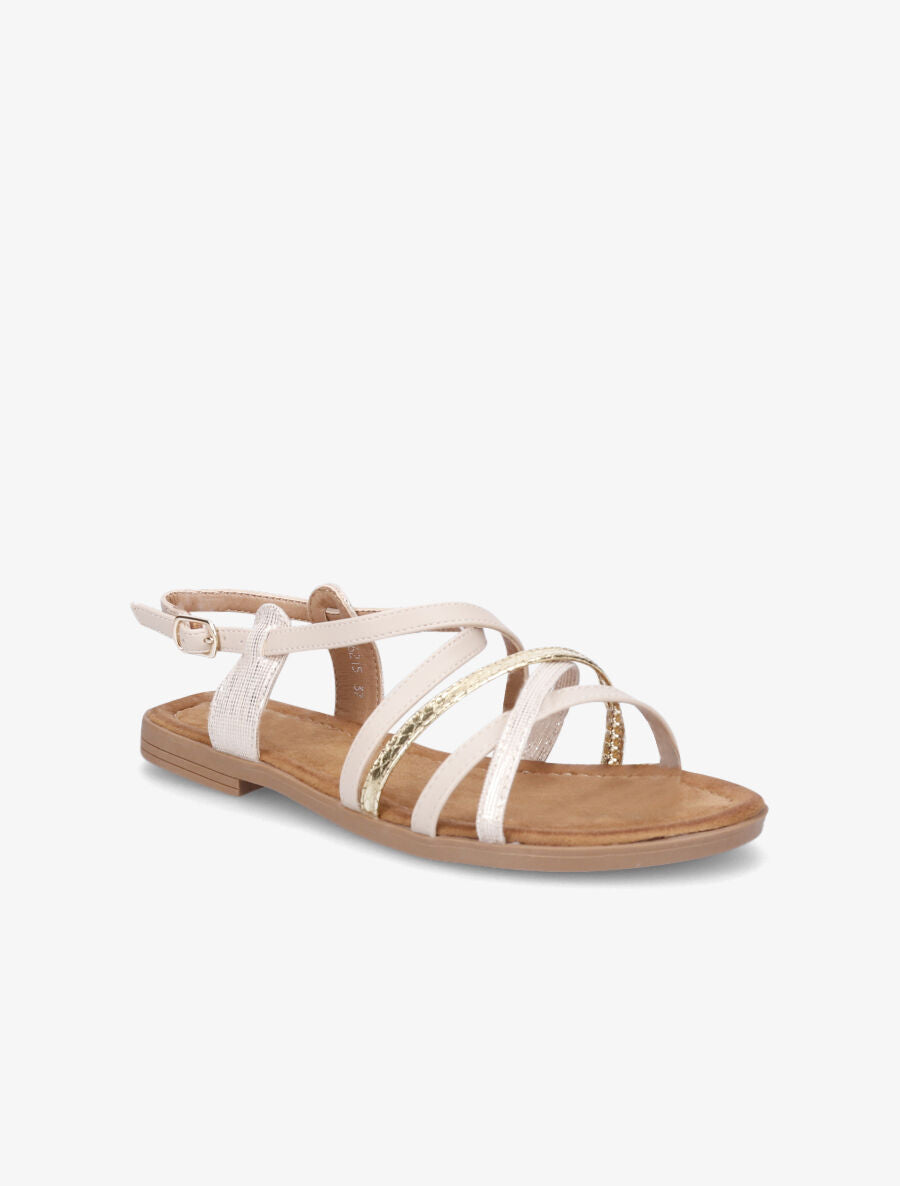 Nu-pieds entrelacés et irisés - Beige - 2