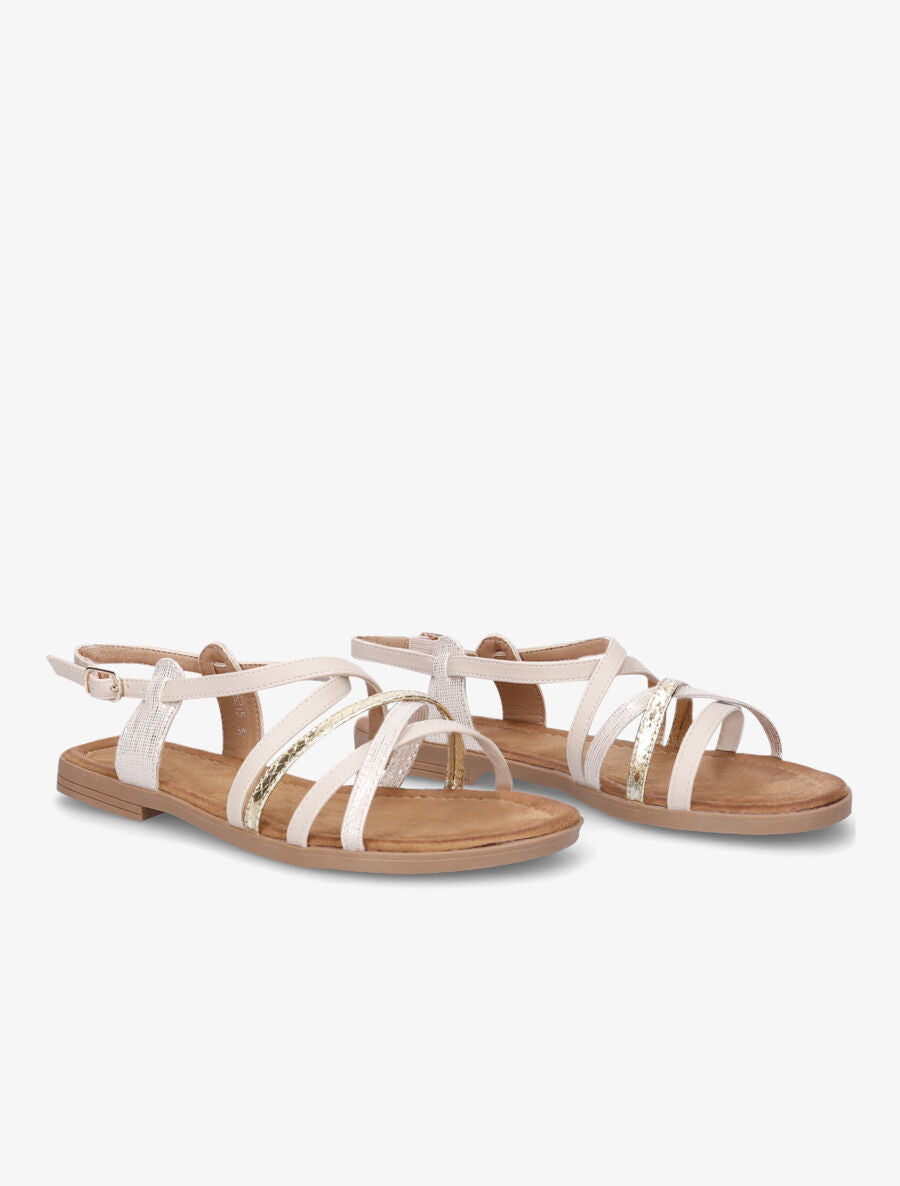 Nu-pieds entrelacés et irisés - Beige - 4