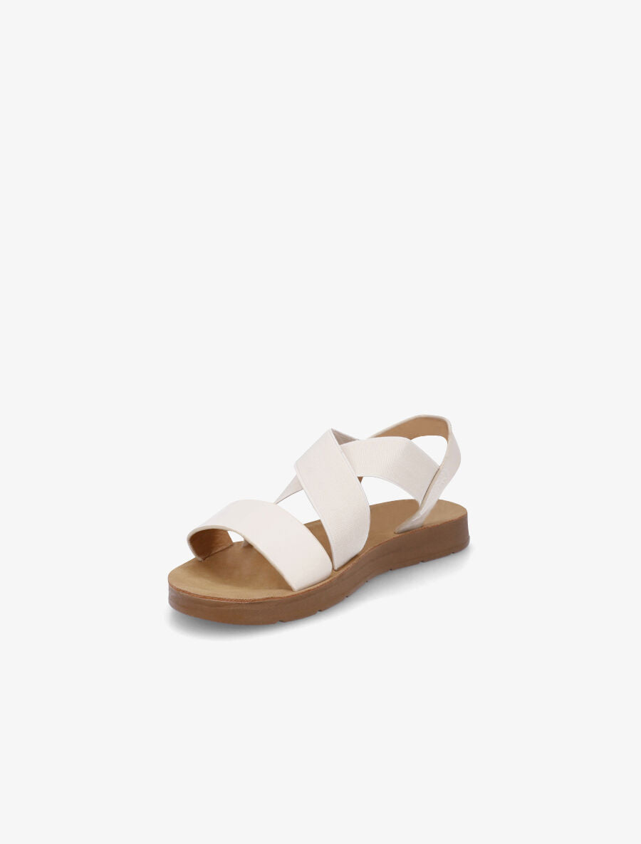 Nu-pieds à brides croisées élastiquées - Beige - 3