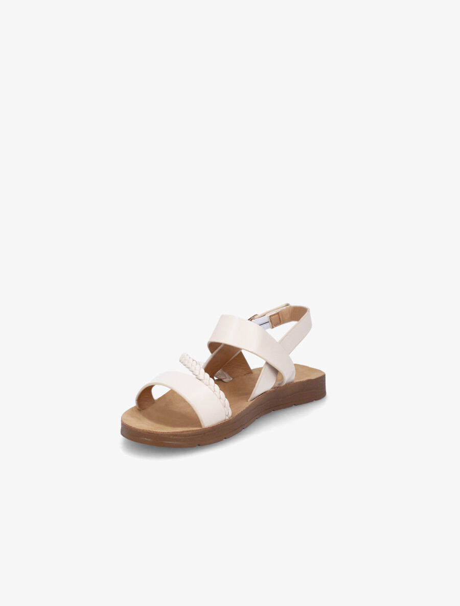 Nu-pieds à tresse en simili - Beige - 3
