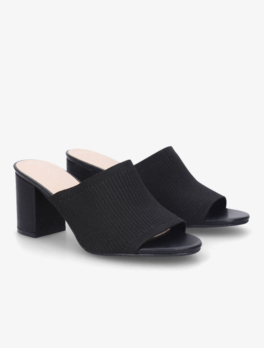 Mules basiques en tissu - Noir - 4