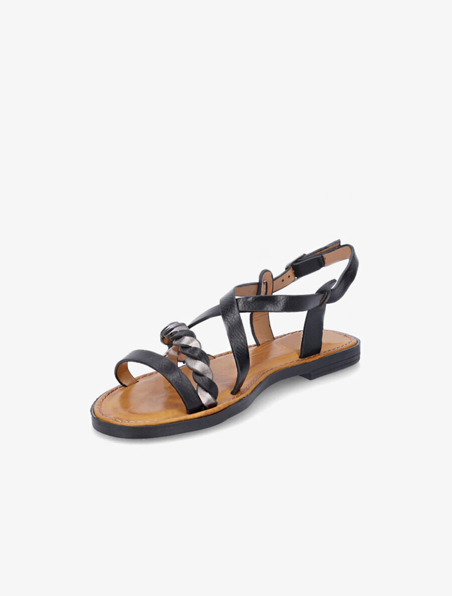 Nu-pieds entrelacés et tressés - Noir - 3