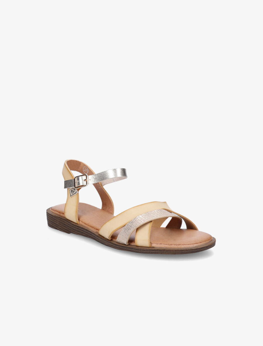 Nu-pieds à brides texturées - Beige - 2