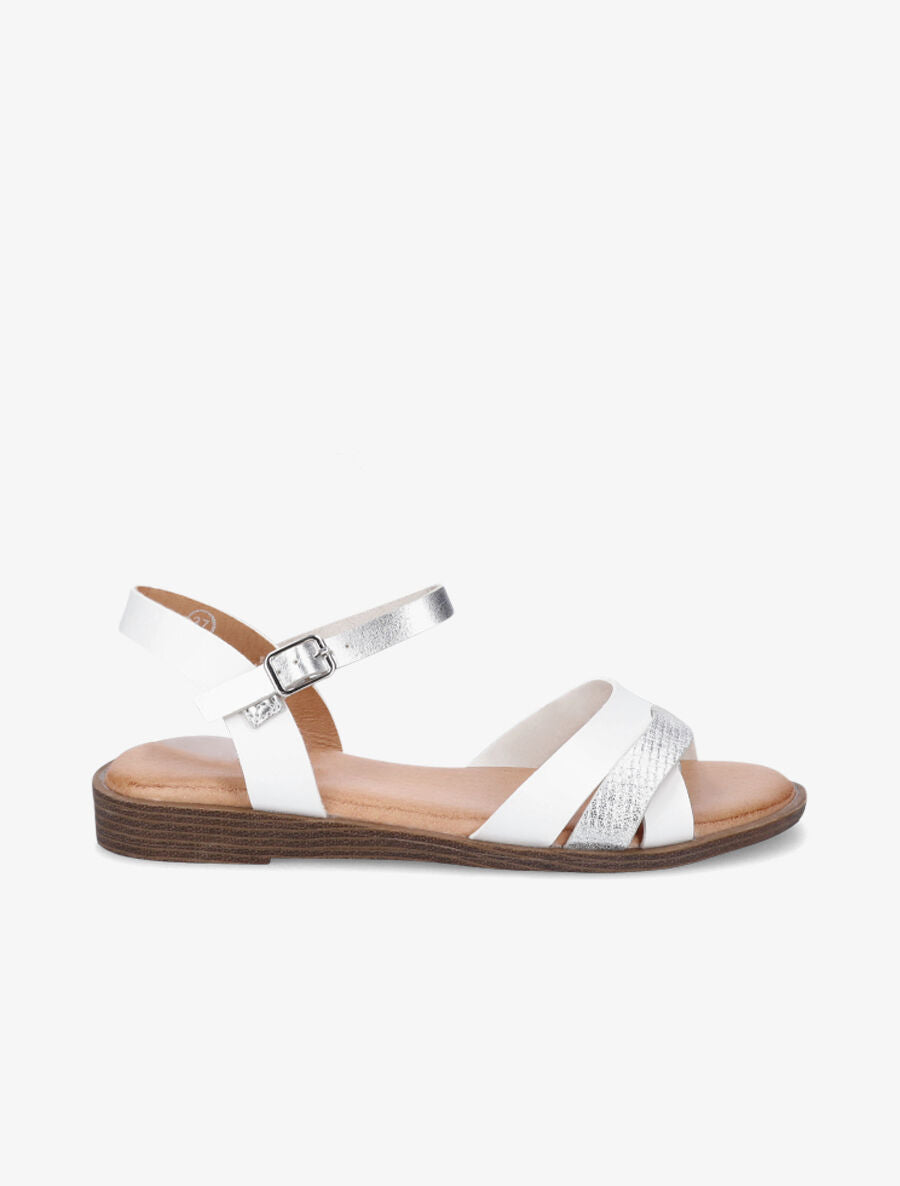 Nu-pieds à brides texturées - Blanc - 1