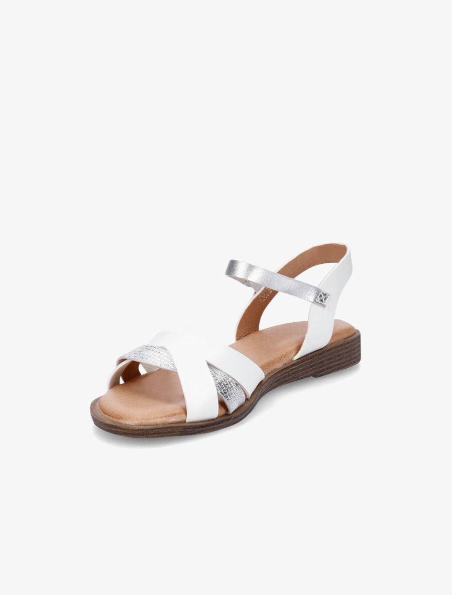 Nu-pieds à brides texturées - Blanc - 3