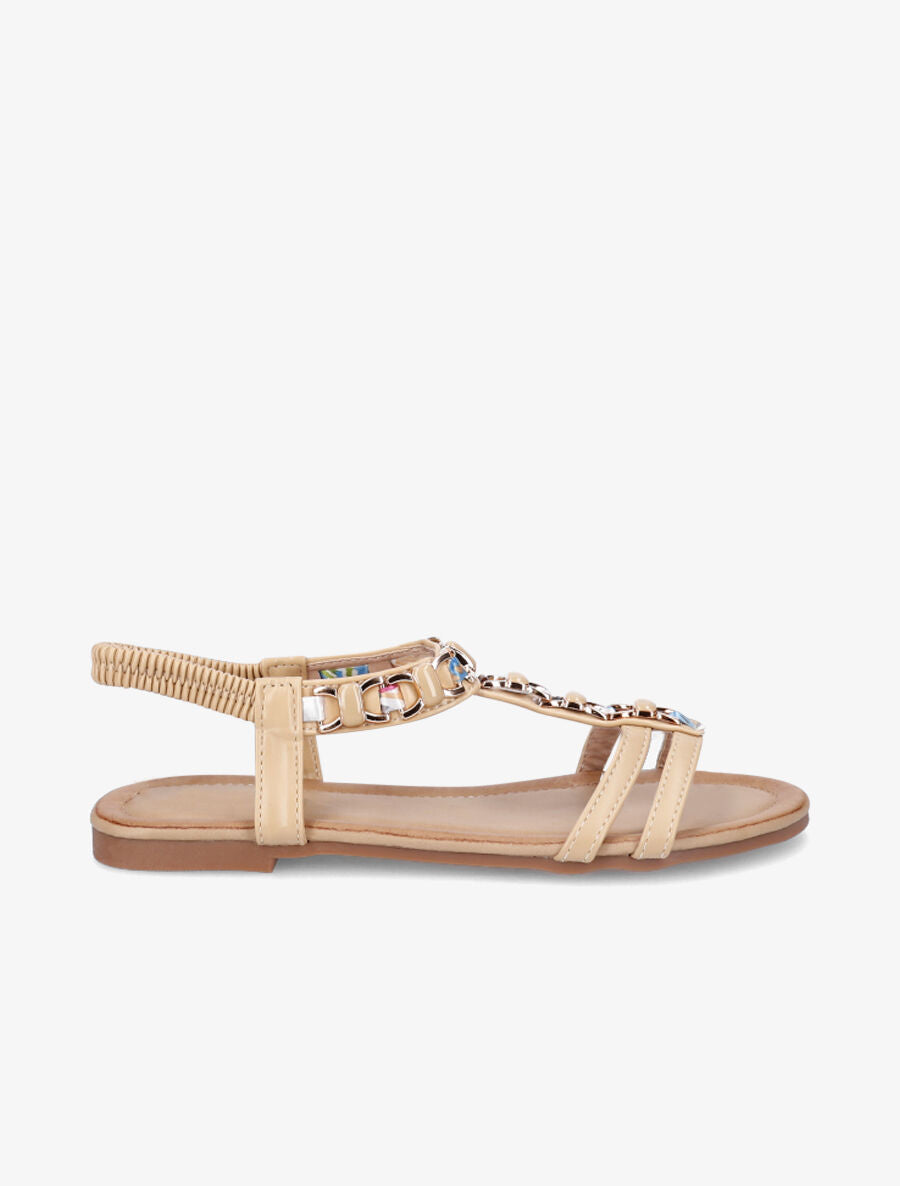 Nu-pieds bijou en simili - Beige - 1