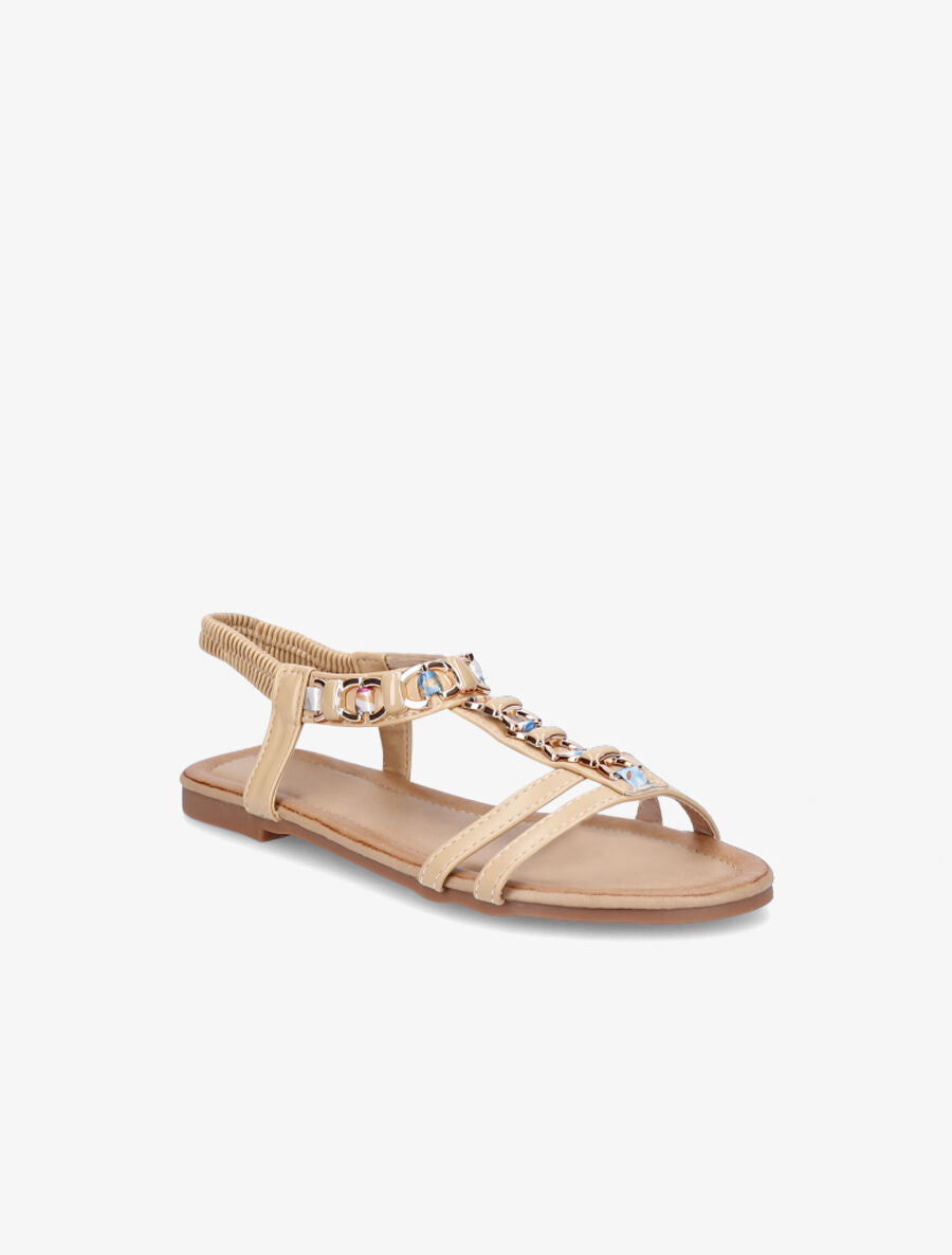 Nu-pieds bijou en simili - Beige - 2