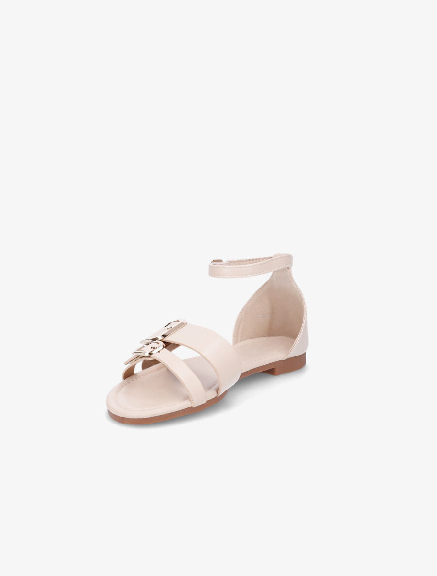 Nu-pieds en simili double boucles - Nude - 3