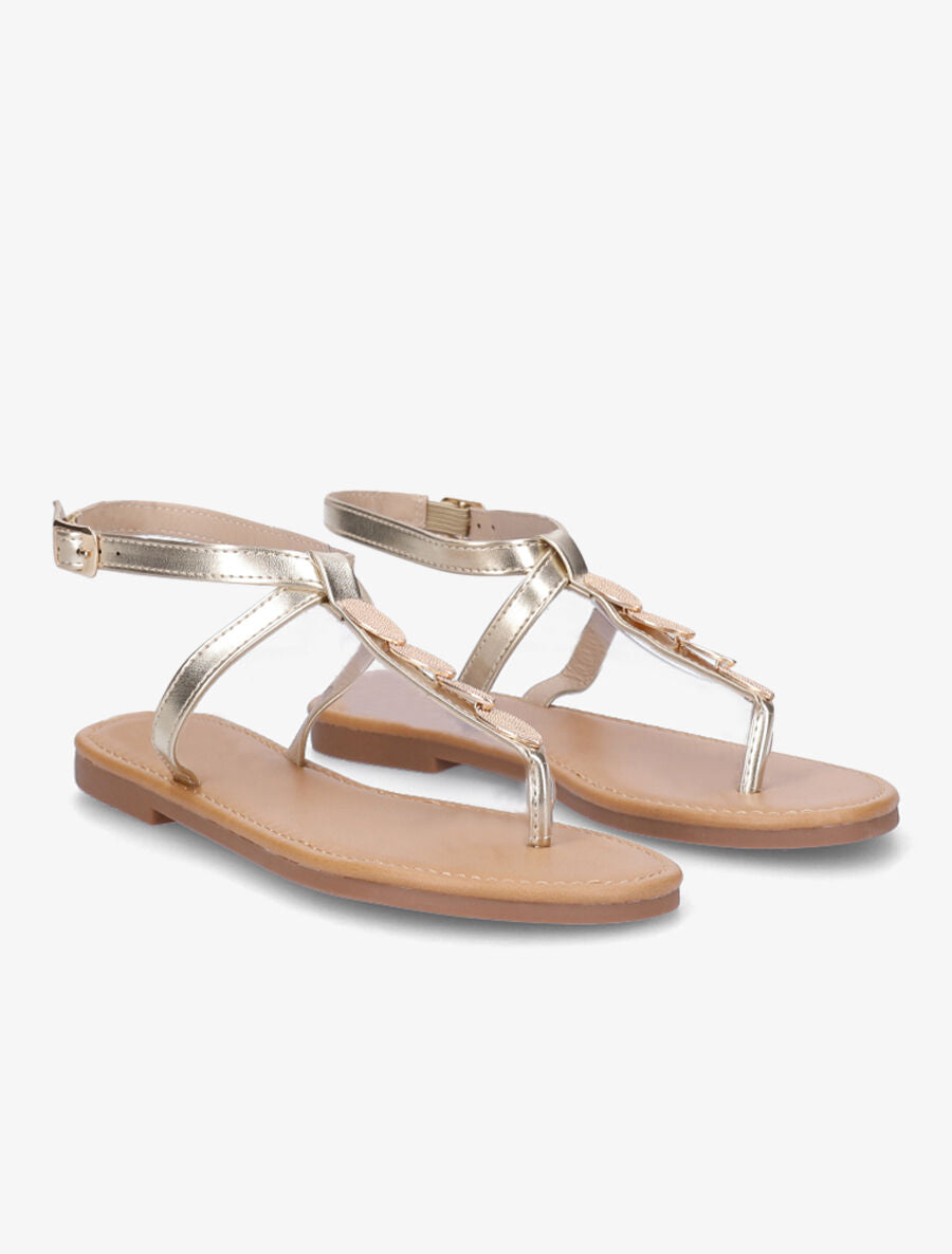 Nu-pieds à bride bijoux - Or - 4