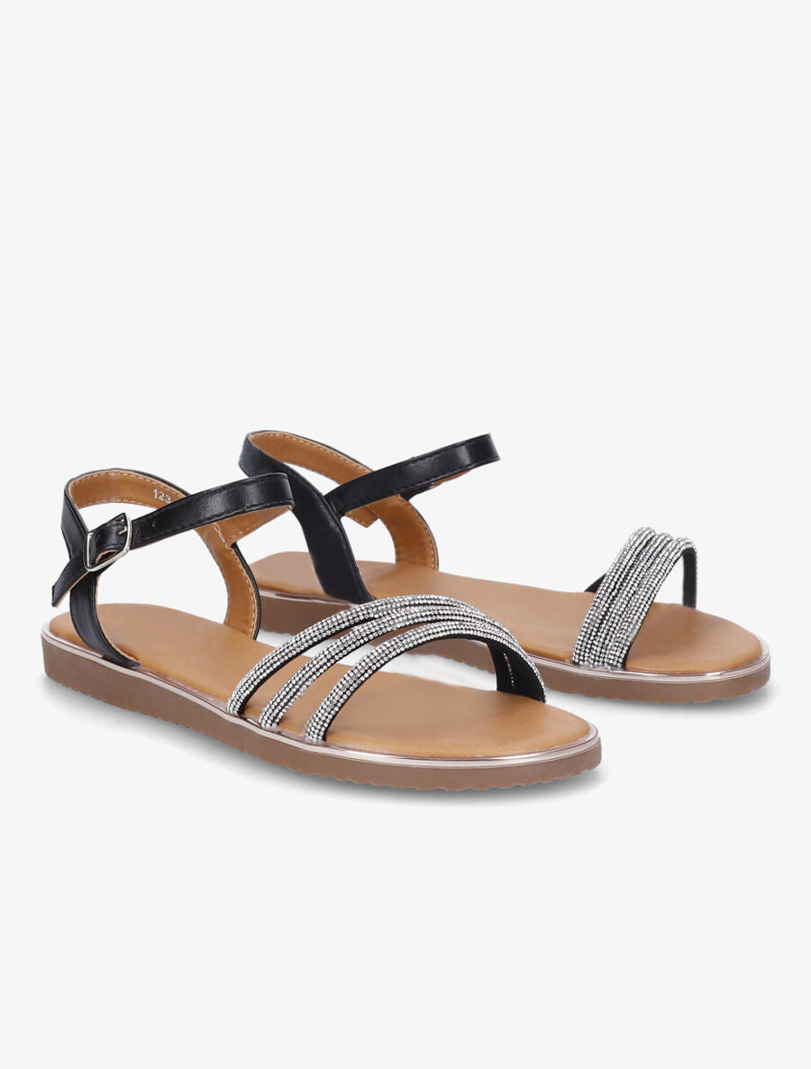 Nu-pieds à strass - Noir - 4