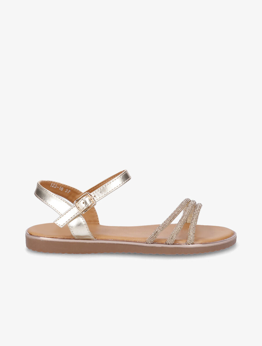 Nu-pieds à strass - Or - 5