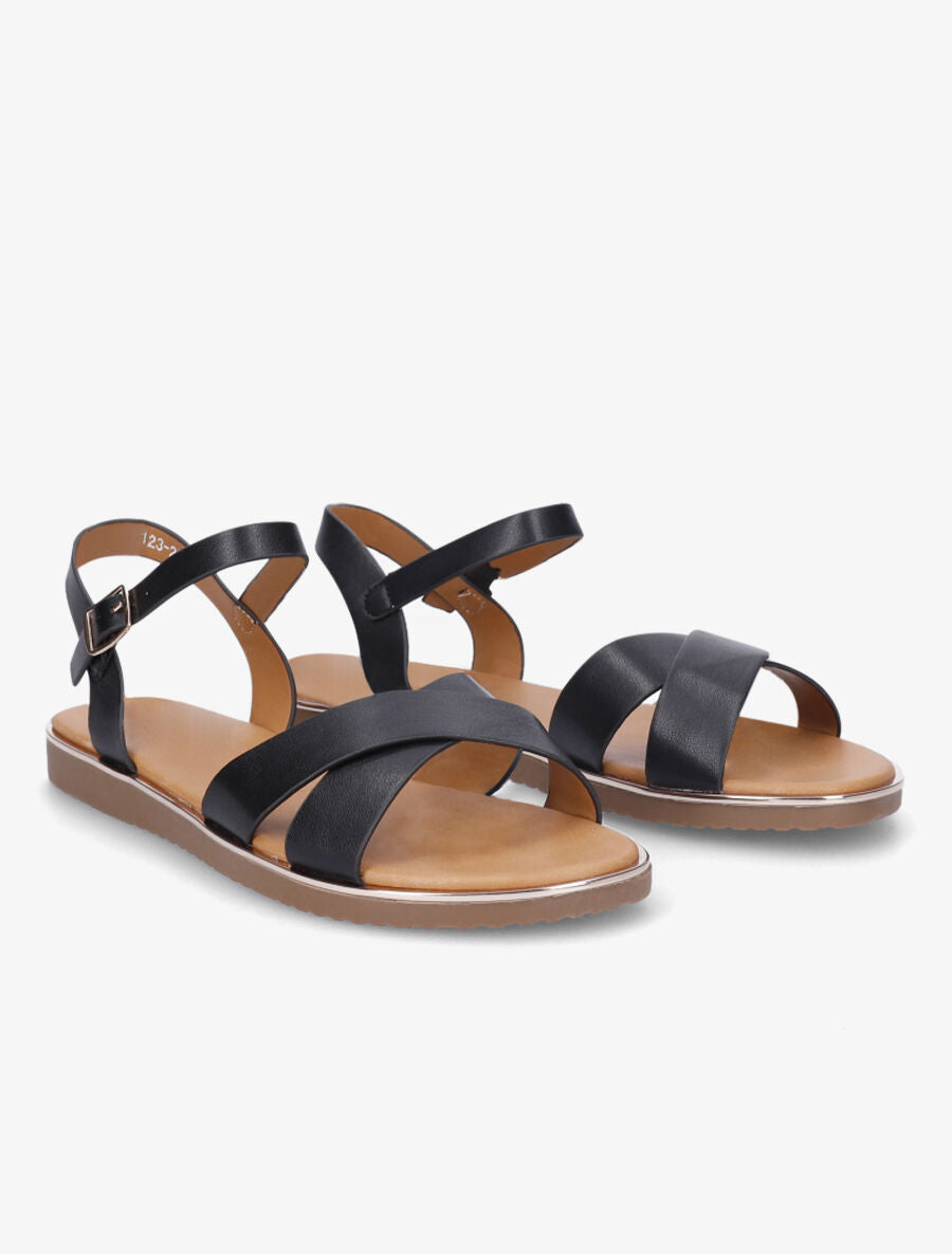 Nu-pieds basiques croisés - Noir - 4