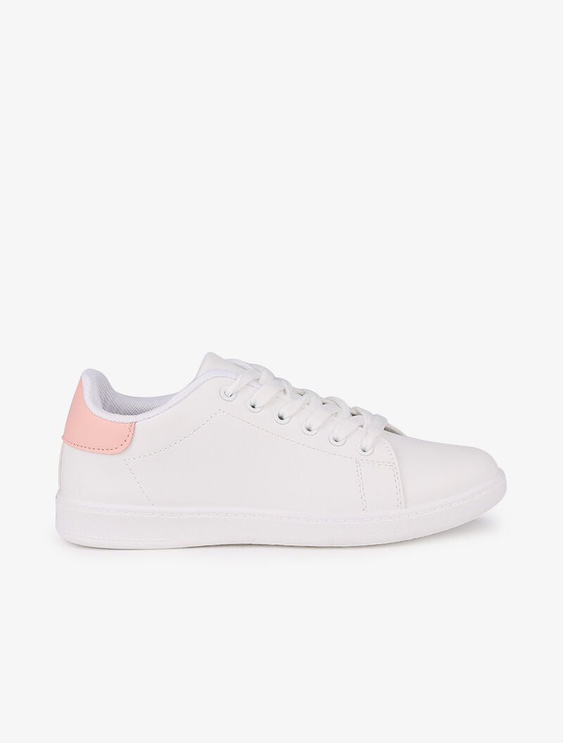 Sneakers à contrefort contrastant - Rose - 1