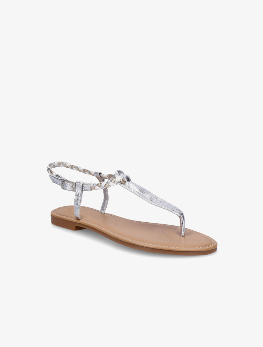 Nu-pieds tressés en simili - Argent - 2