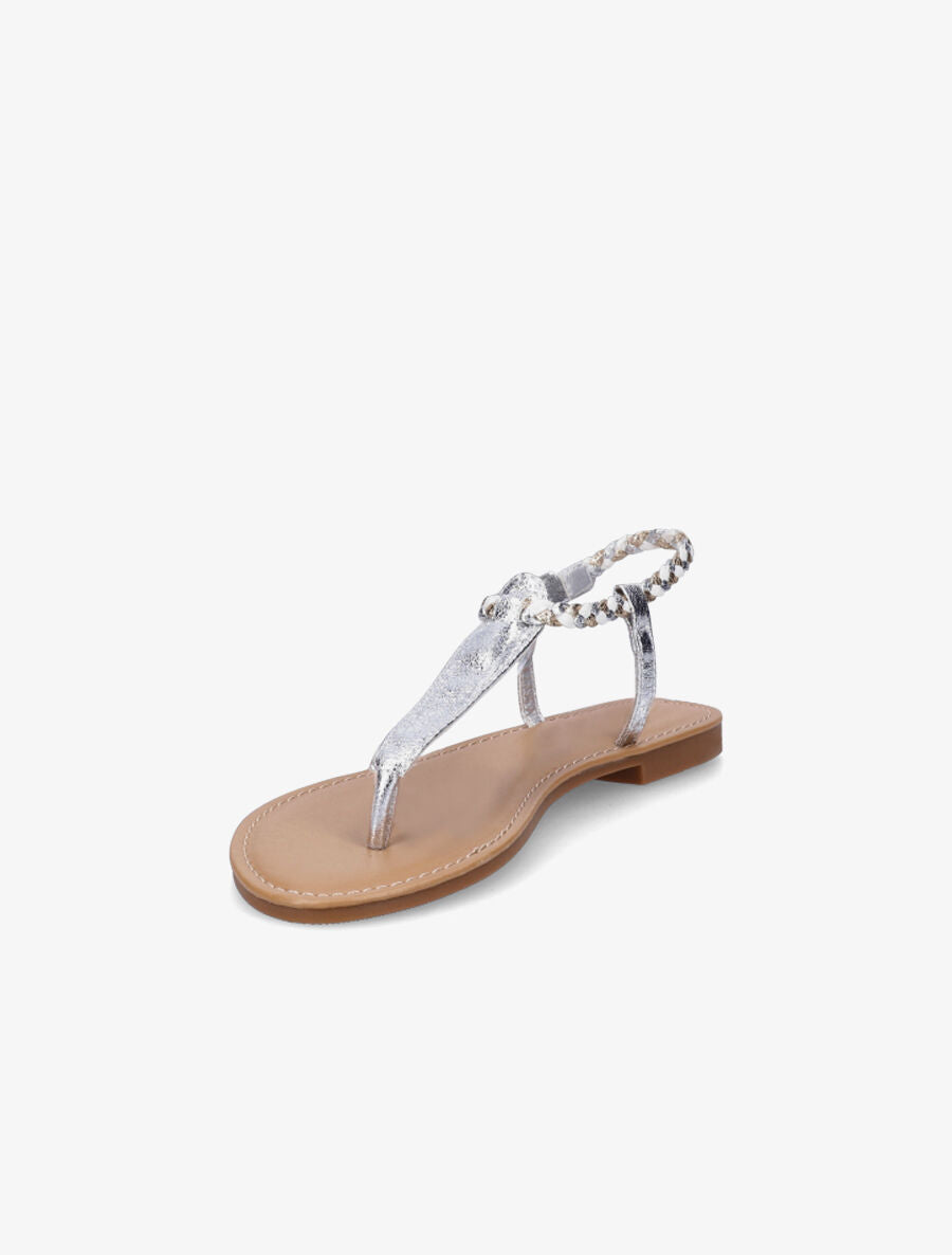 Nu-pieds tressés en simili - Argent - 3