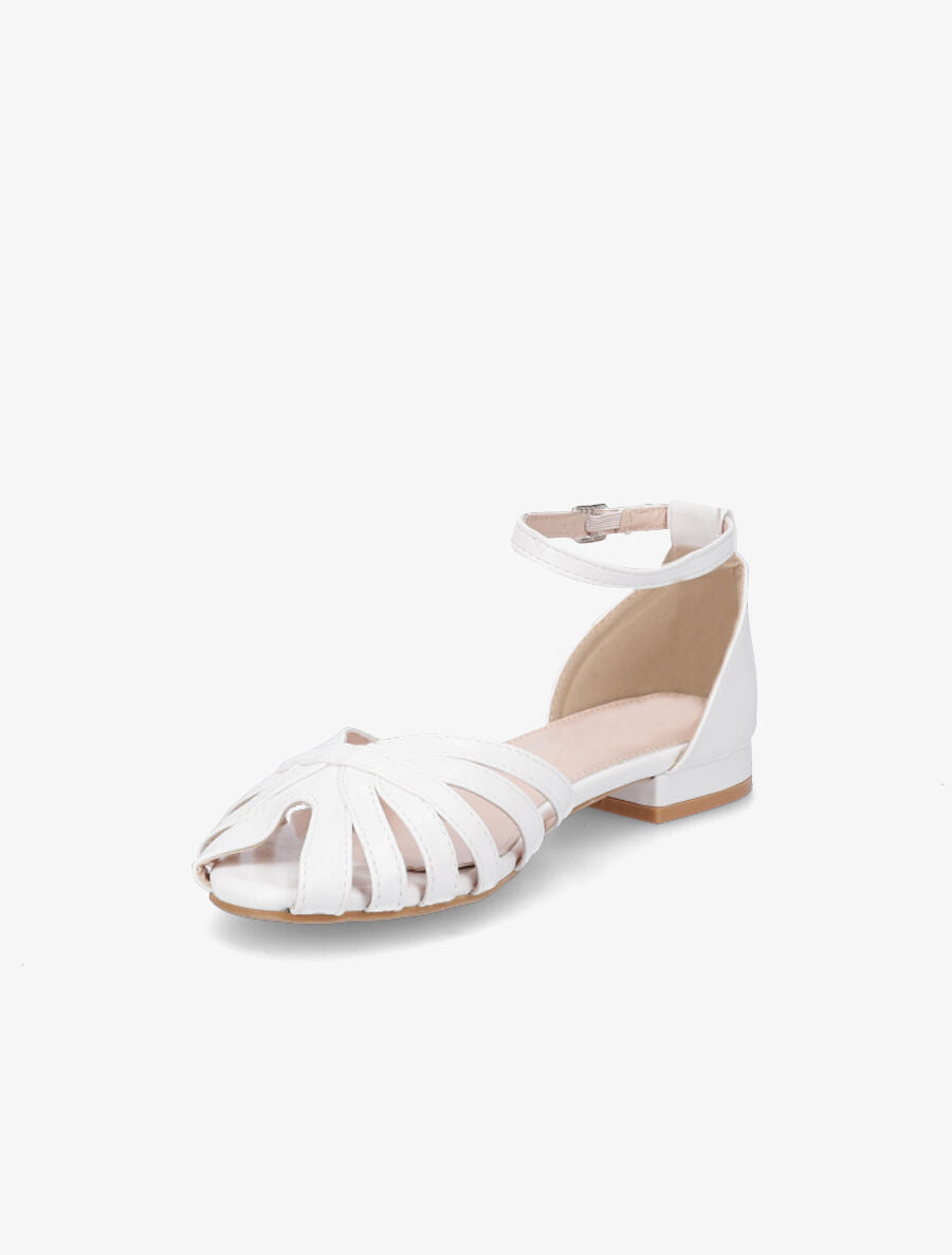Nu-pieds multi-brides en simili - Blanc - 3