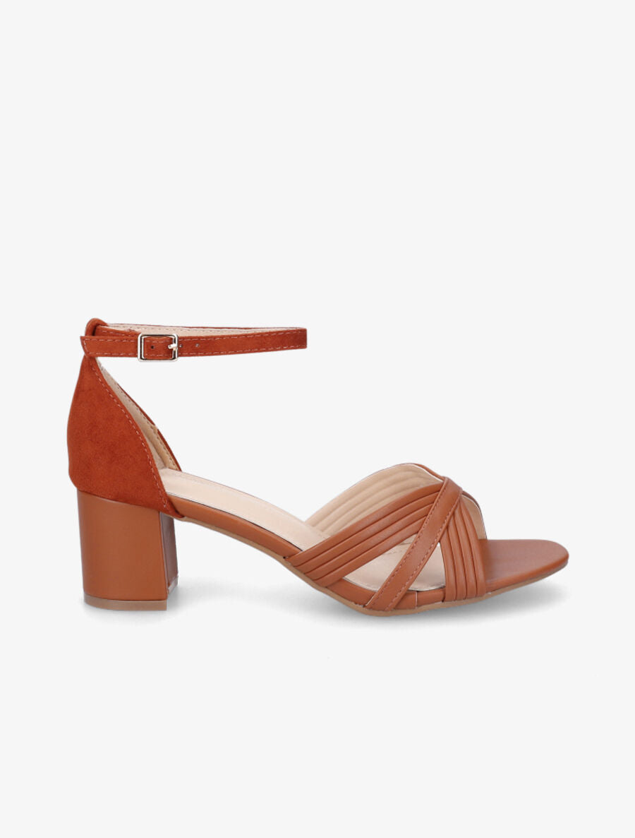 Sandales mi-haute bi-matière - Camel - 5