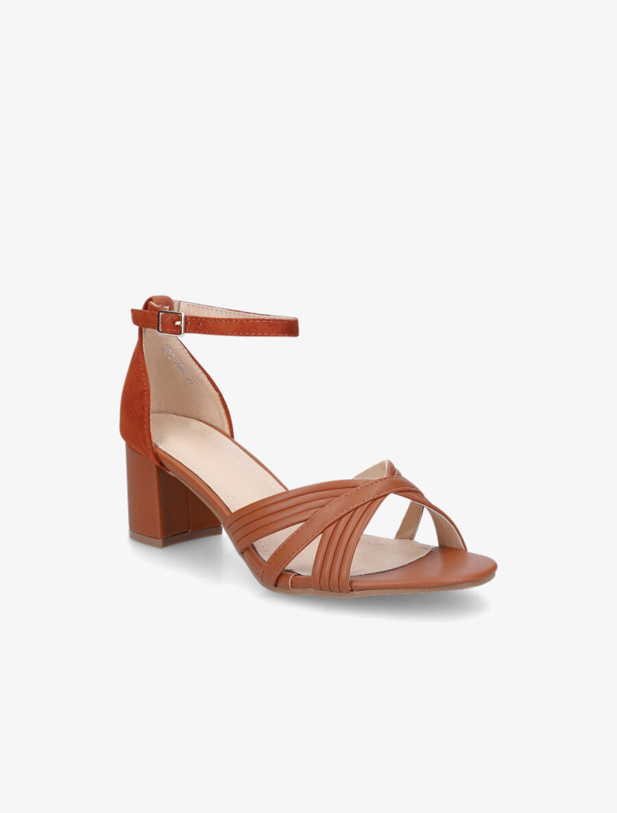 Sandales mi-haute bi-matière - Camel - 2