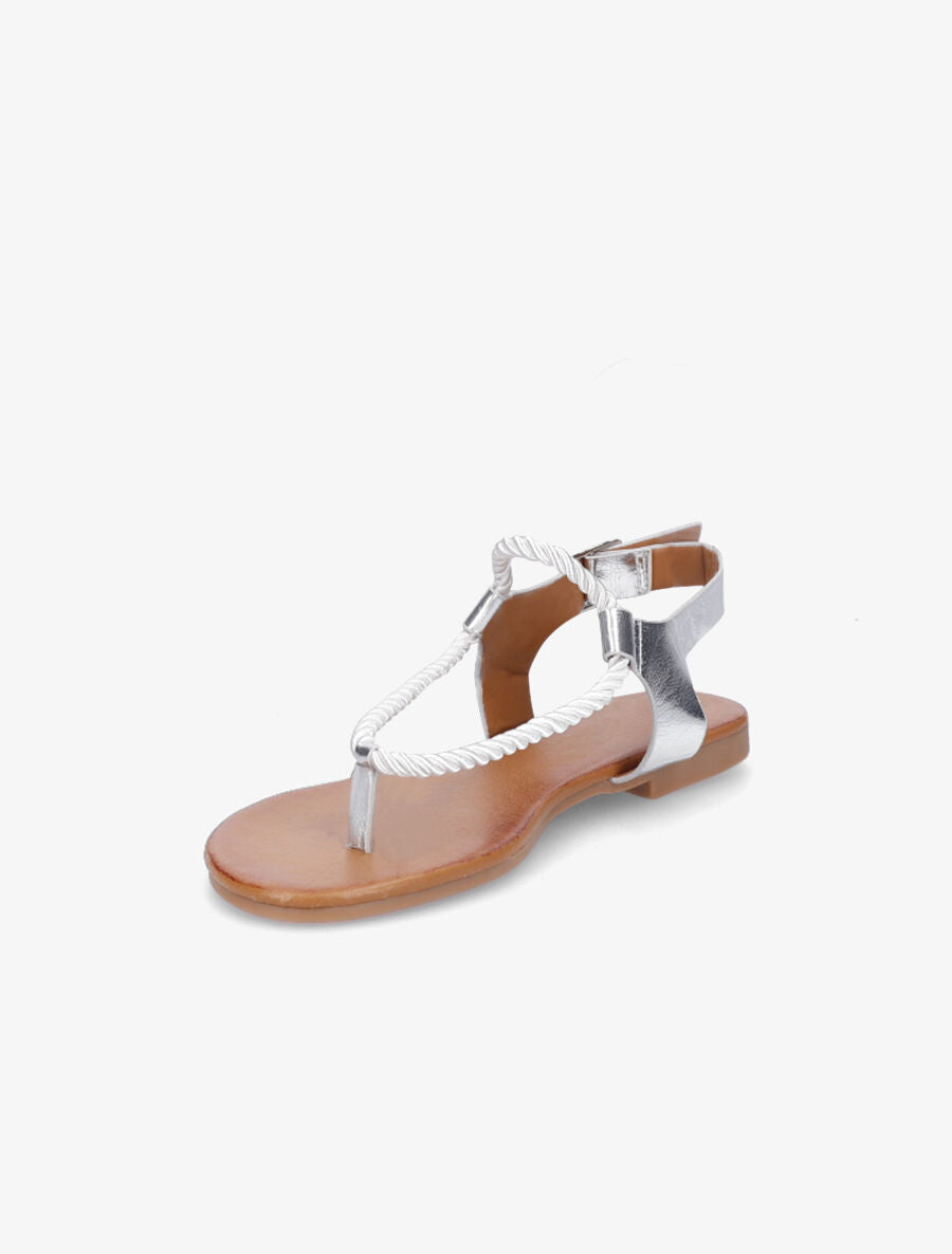 Nu-pieds lanières en corde - Argent - 3