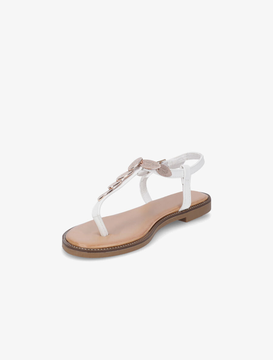Nu-pieds empiècements style feuilles - Blanc - 3