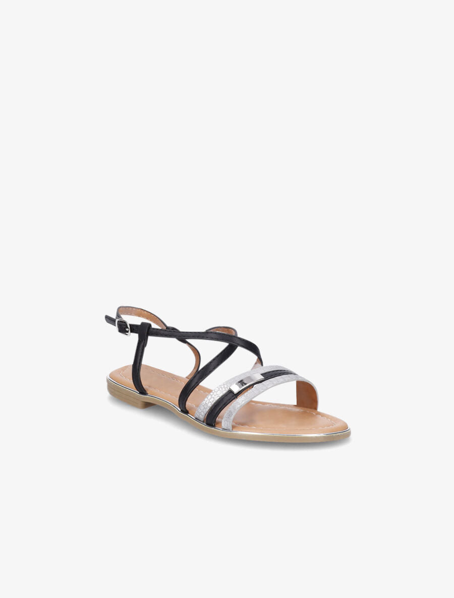Nu-pieds croisés et irisés - Noir - 3
