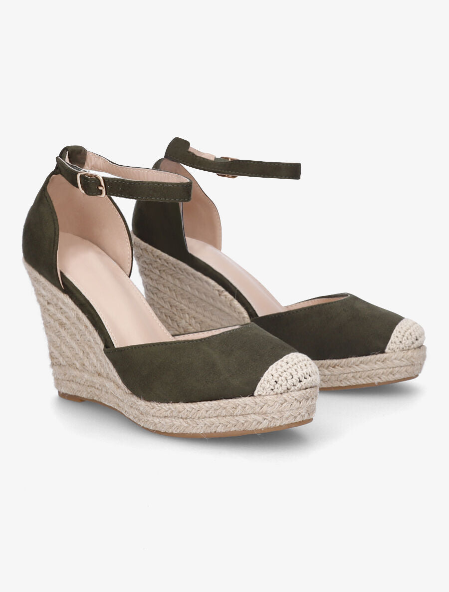 Espadrilles hautes en suédine - Kaki foncé - 4