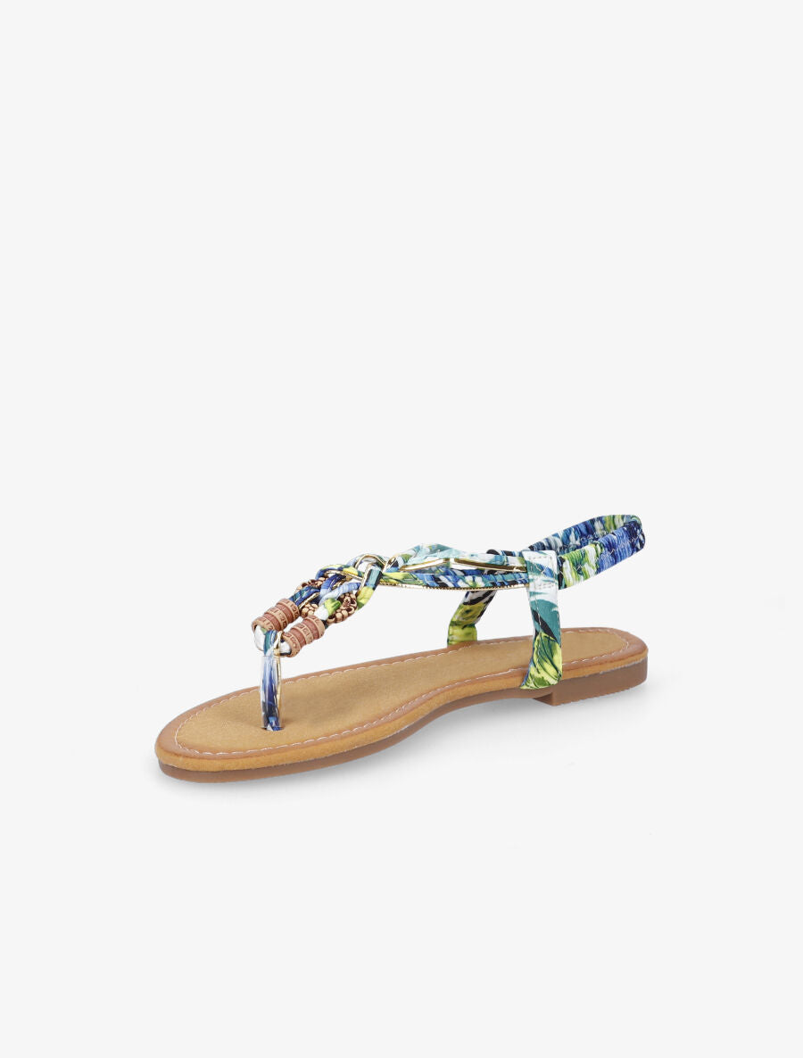Nu-pieds tressés en tissu satiné - Bleu - 3